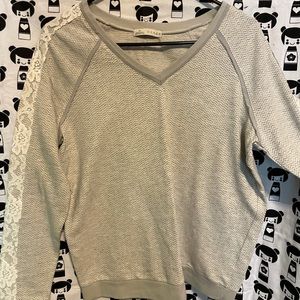 V-Neck Grey Hinge Sweater